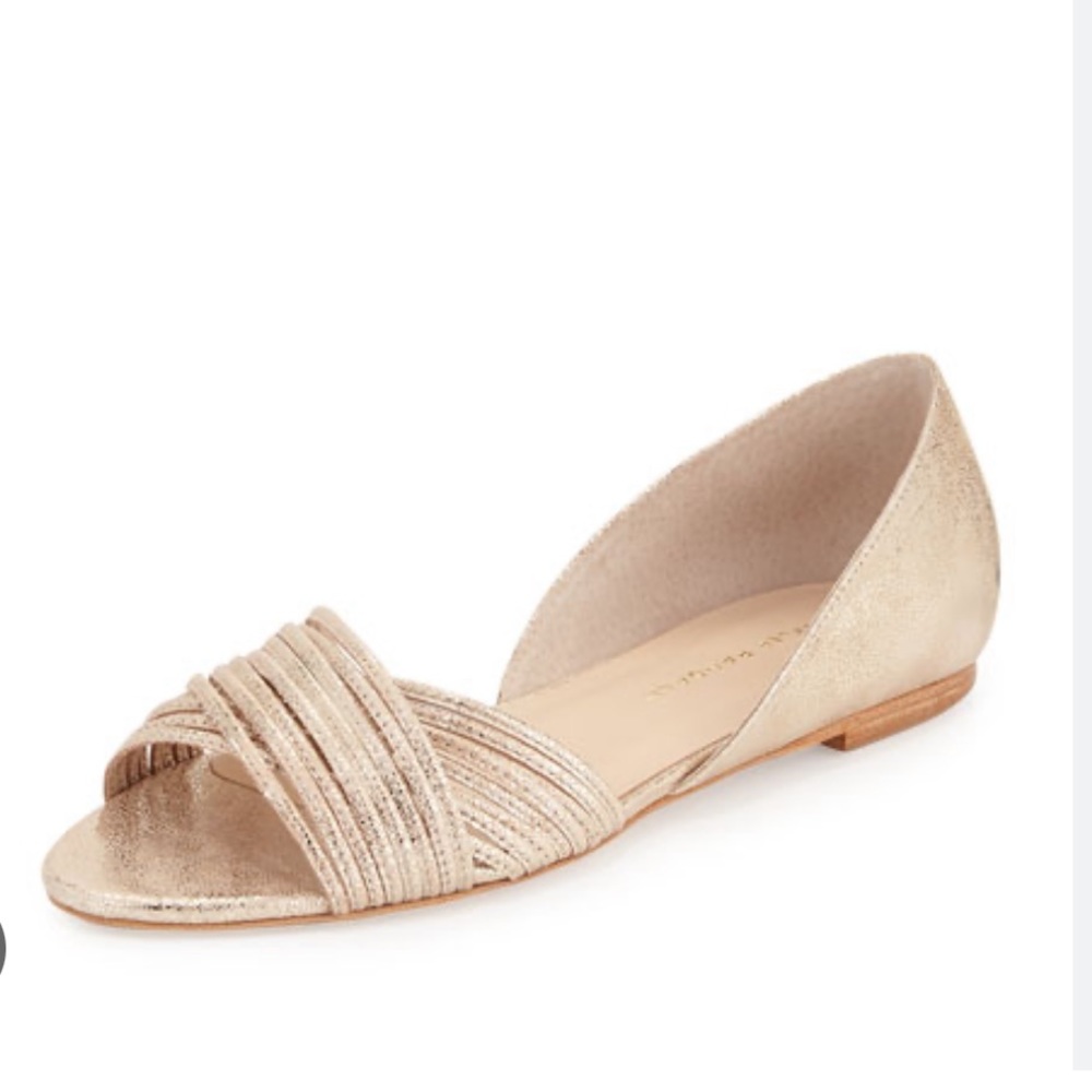 Loeffler Randall Gold Strappy Flats